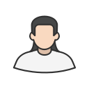 avatar, long hair, man, user svg vector icon
