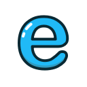 blue, e, letter, lowercase svg vector icon