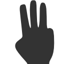 three,finger icon