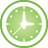 basic, clock, green icon