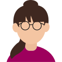 avatar, female, girl, glasses, gloria, intelligent, smart svg vector icon