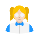 girl, lady, nerd, pig tails, woman svg vector icon