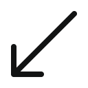 arrow, arrow down, bottom, diagonal, diagonalarrowdownleft, left arrow svg vector icon