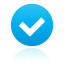 blue, button, check icon