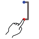 bracket, gestureworks, right, square, stroke icon