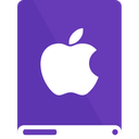 apple, dp, drive, white icon