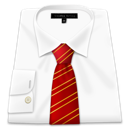 business, clothing, dress, red, shirt, tie icon