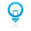 blue, bulb, light icon