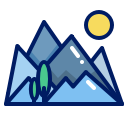 inkcontober, mountain, mountain sunrise, trail svg vector icon