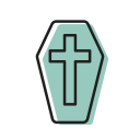 coffin, cross, dead, halloween, mummy, scary, sweet svg vector icon