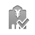 bank,yen,checkmark icon