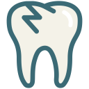 broken, broken tooth, dental, dental treatment, dentist, dentistry, tooth svg vector icon