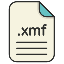 audio, document, extension, file, format, xmf svg vector icon