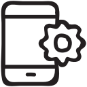 cellphone, configurations, development, gear, mobile, setting, smartphone svg vector icon
