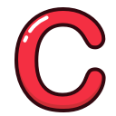 alphabet, c, letter, letters, red svg vector icon