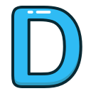 alphabet, blue, d, letter, letters svg vector icon