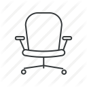 armchair, chair, desk chair, furniture, office, office chair, office supplies icon