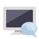 monitor,speech,bubble icon
