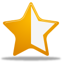 half, rating, star icon