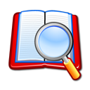 book, search, zoom icon