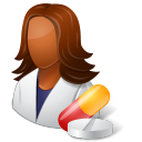 dark, female, pharmacist icon