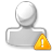 person, warning, white icon