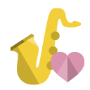music,saxophone,heart icon