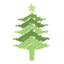christmas, decoration, holiday, ornaments, scribble, tree, xmas svg vector icon