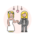 dance, gawn, lesbian, suit, wedding svg vector icon