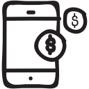 banking, business, mobile, money, payment, phone, transaction svg vector icon