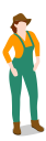farm, farmer, female, people, standing, woman svg vector icon
