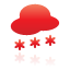 red, snow, weather icon
