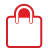 bag, basic, red, shopping icon
