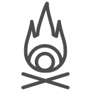 bonfire, fire, hot, journey, light, travelling, wood svg vector icon