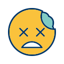 emot, face, smiley, zombie svg vector icon