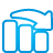 bar, basic, blue, chart, down icon