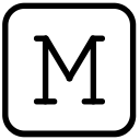 m, media, network, social svg vector icon