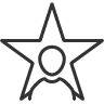 person, star icon
