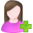 add, female, user icon