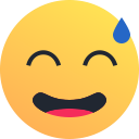 embarrass, emoji, emot, face, reaction, sweat svg vector icon