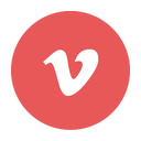 circular, modern, red, social, vimeo icon