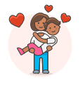 arms, couple, hold, in, lesbian, love svg vector icon