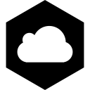 cloud, hexagon, media, social svg vector icon