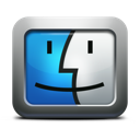 apple, face, finder, mac os x, mettalic icon