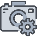 cam, camera, digital, gear, process svg vector icon