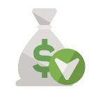 money,bag,down icon