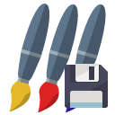 brush,diskette icon