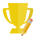 trophy,pencil icon
