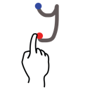 gestureworks, letter, stroke, uppercase, y icon