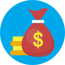 bag, coins, dollar, money svg vector icon